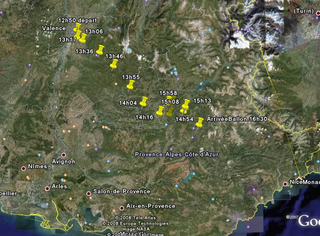 Trajectoire ballon sur Google Earth